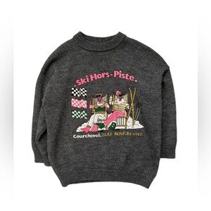 Vintage Courchevel Ski Hors Piste Wool Sweater France L